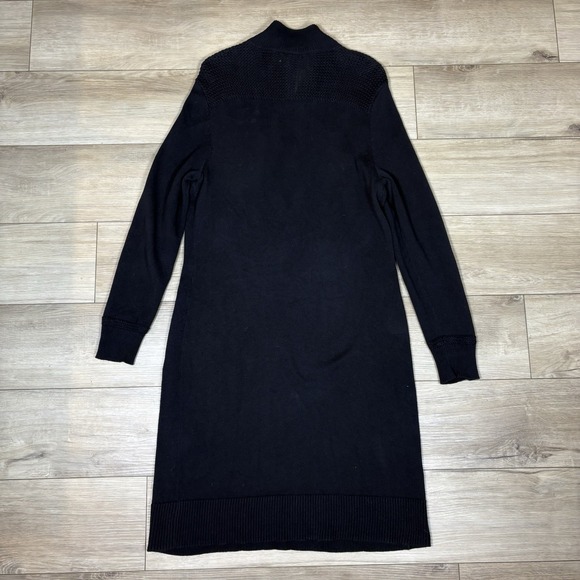 Ralph Lauren Black Cotton Rack Stitch Yoke Mockneck Dress Size XL Long Sleeve - Picture 9 of 9